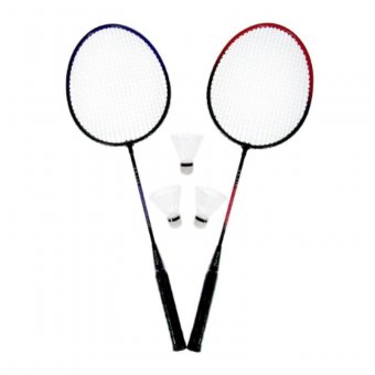 Set badminton: două rachete + trei fluturași